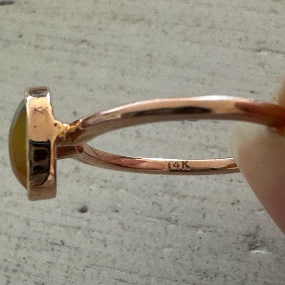 Opal Rose 14k Rose Gold Ring - Size 5 - Picture 7 of 7